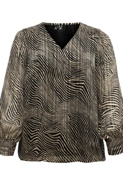 Vero Moda Curve T-Shirts-Top plus size de manga e gola em V Preto