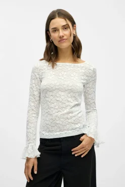 Object Blusas-Top renda folho Branco
