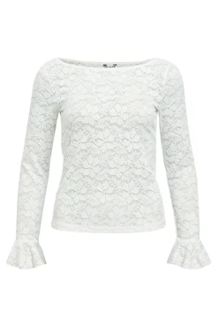 Object Blusas-Top renda folho Branco