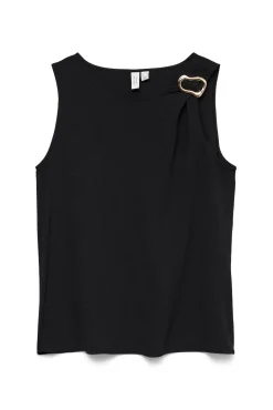 Vero Moda T-Shirts-Top sem mangas com detalhe de fivela Preto