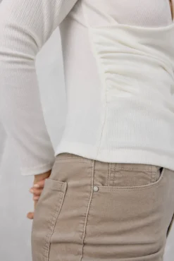 Pedro del Hierro T-Shirts-Top texturizado drapeado Branco