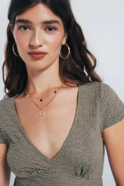 Springfield T-Shirts-Top texturizado liso bege