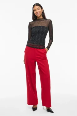 Vila T-Shirts-Top transparente com glitter Preto