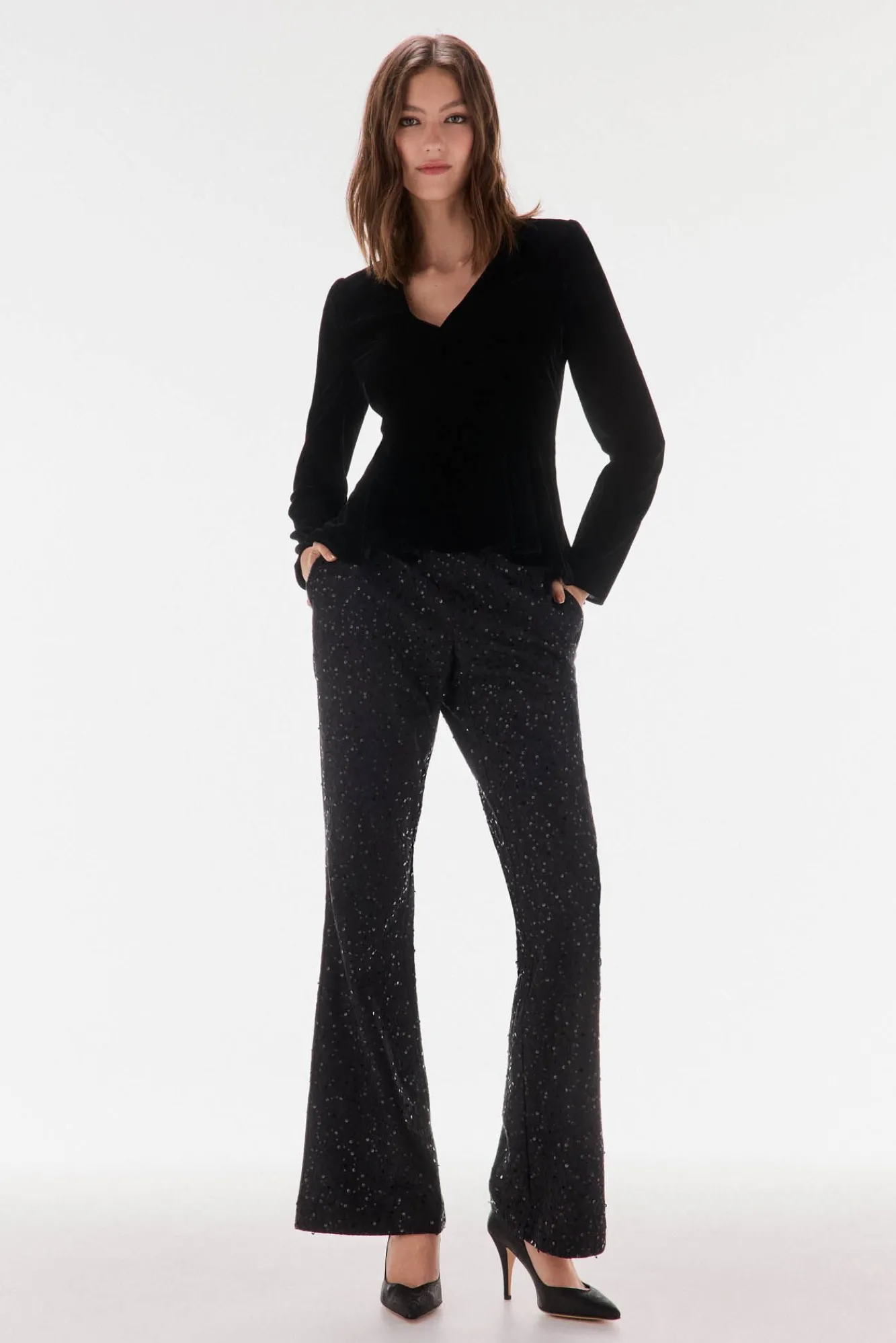 TFP by Tamara Falcó T-Shirts-Top veludo Preto