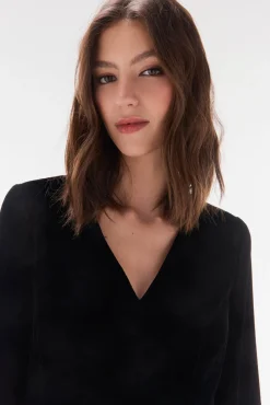 TFP by Tamara Falcó T-Shirts-Top veludo Preto