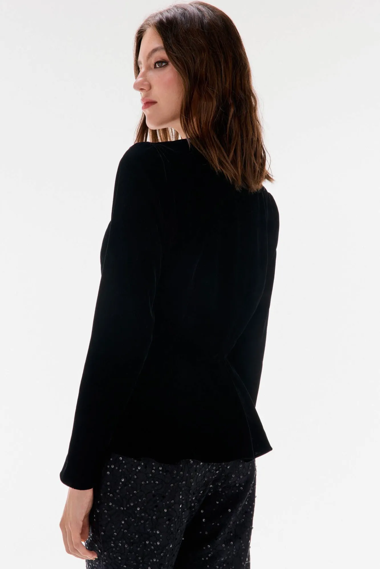 TFP by Tamara Falcó T-Shirts-Top veludo Preto