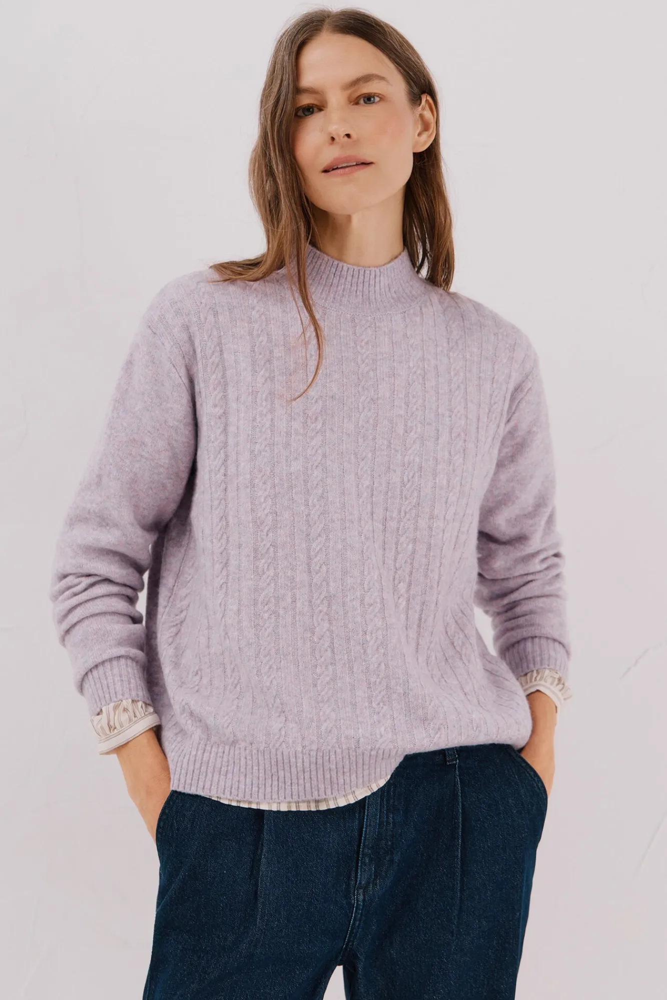 Cortefiel Camisolas-Tranças Jersey Perkins Roxo