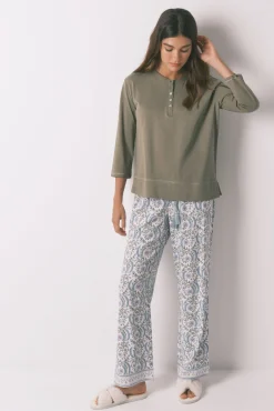 Women'secret T-Shirts-T-shirt 100% algodão manga manga ¾ bege