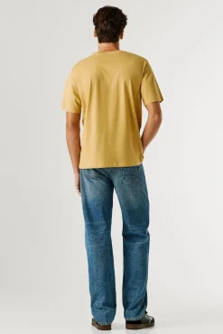 Pepe Jeans T-Shirts-T-shirt amarela do elenco estampado