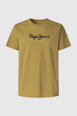 Pepe Jeans T-Shirts-T-shirt amarela do elenco estampado