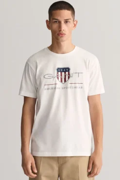 Gant T-Shirts-T-shirt Archive Shield Branco