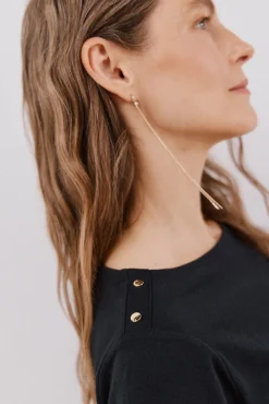 Cortefiel T-Shirts-T-shirt barco botões Preto