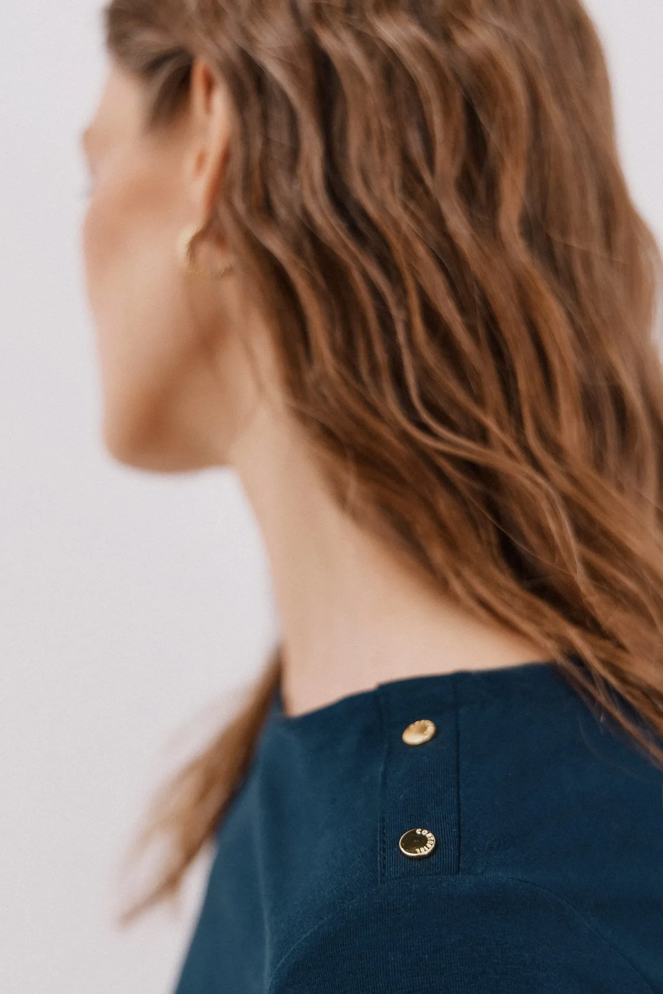 Cortefiel T-Shirts-T-shirt barco botões Azul