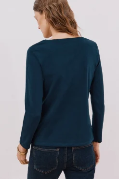 Cortefiel T-Shirts-T-shirt barco botões Azul