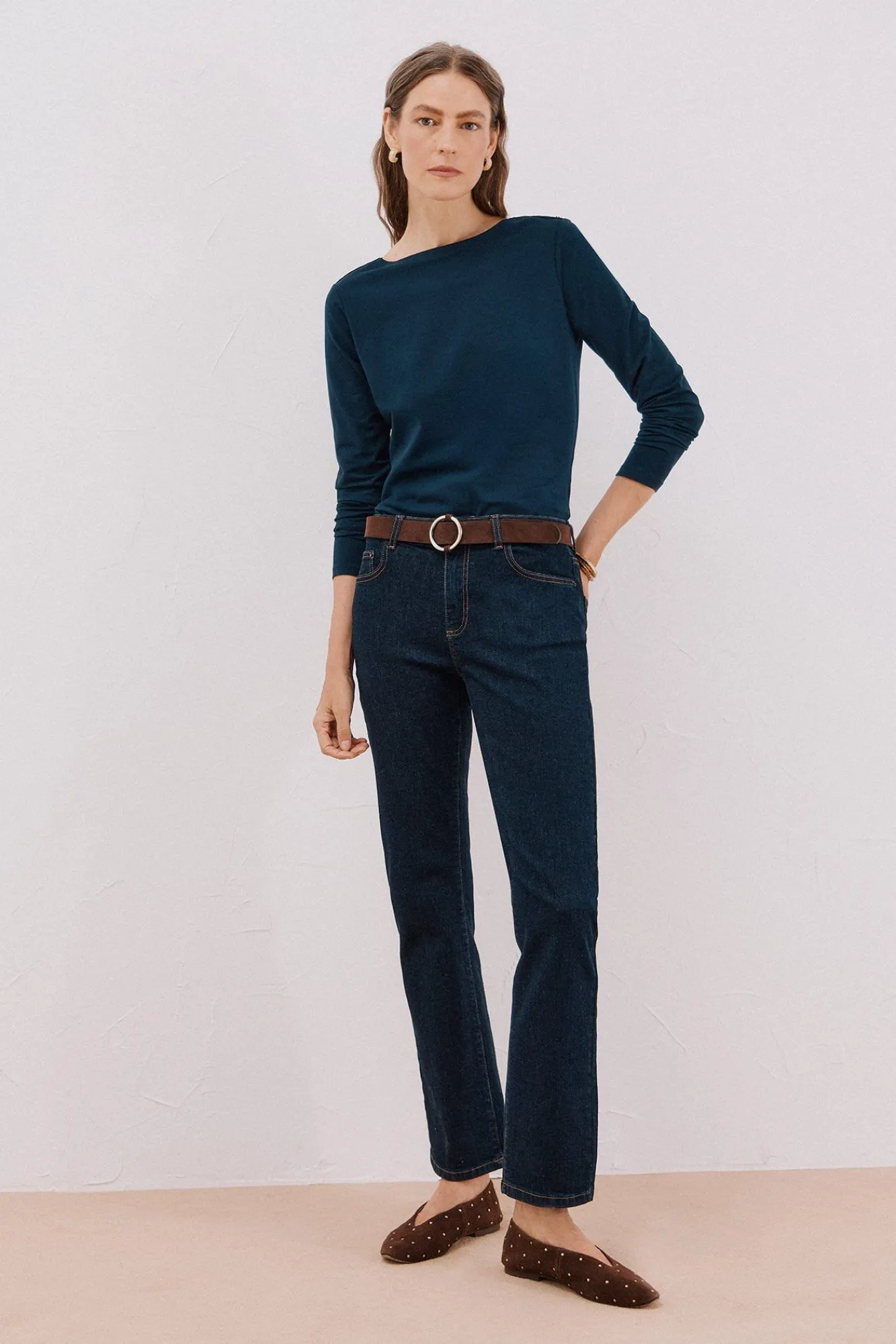 Cortefiel T-Shirts-T-shirt barco botões Azul