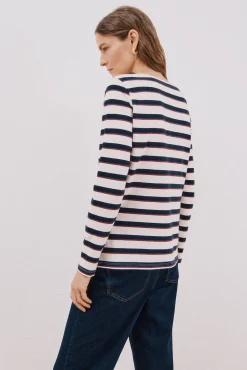 Cortefiel T-Shirts-T-shirt barco botões Azul