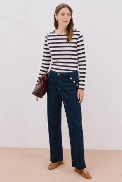 Cortefiel T-Shirts-T-shirt barco botões Azul