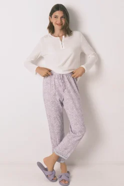 Women'secret T-Shirts-T-shirt branca de manga comprida 100% algodão branco