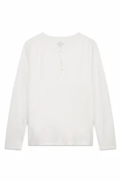 Women'secret T-Shirts-T-shirt branca de manga comprida 100% algodão branco