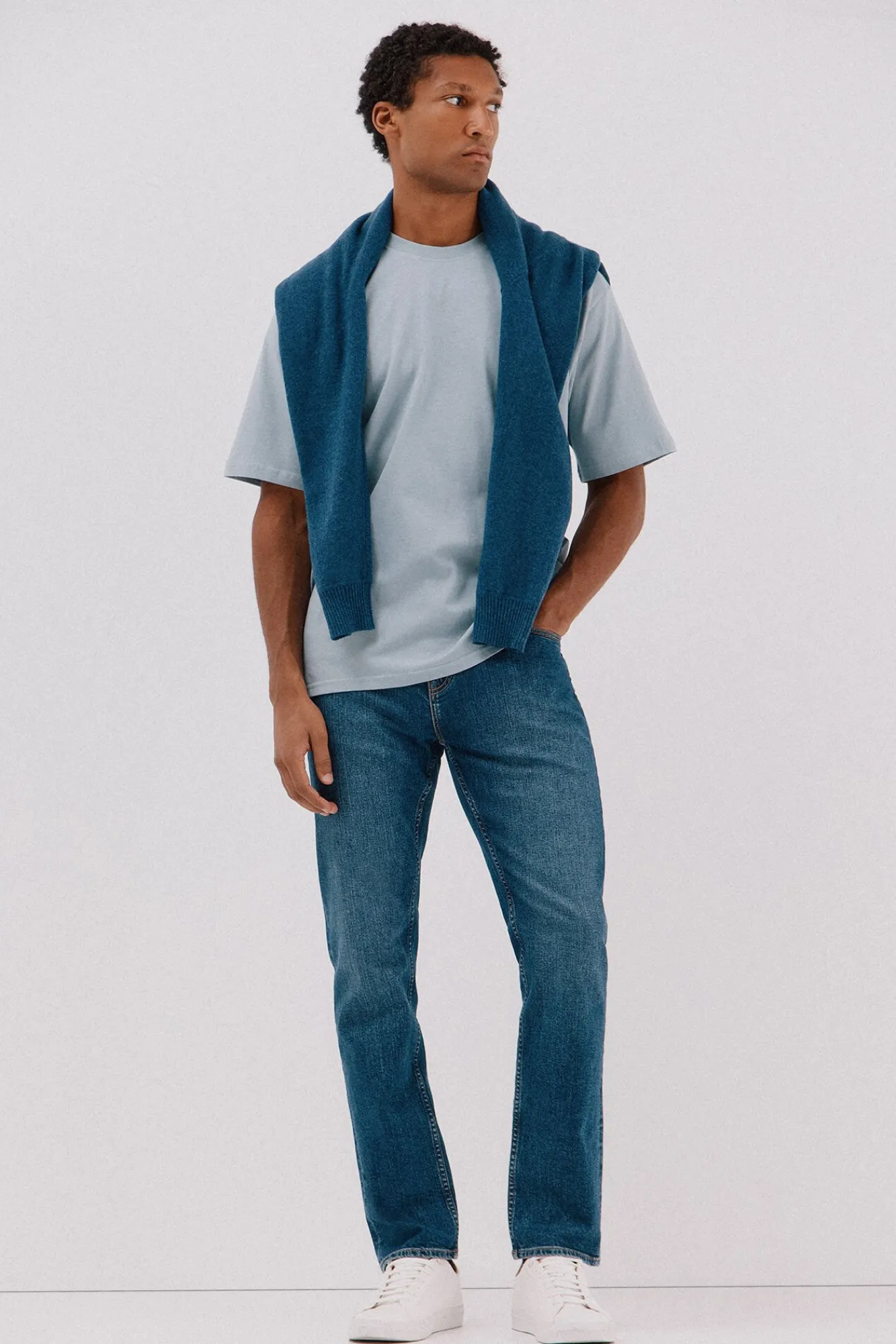 Cortefiel T-Shirts-T-shirt básica Azul