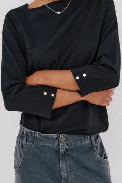 Cortefiel T-Shirts-T-shirt básica barco Preto