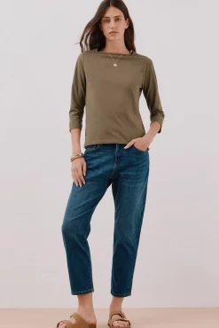 Cortefiel T-Shirts-T-shirt básica barco Verde