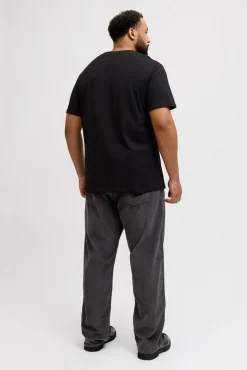 Jack & Jones PLUS T-Shirts-T-shirt básica com estampado frontal preto