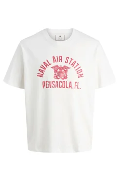 Jack & Jones T-Shirts-T-shirt básica com estampado frontal Branco