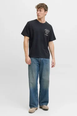 Jack & Jones T-Shirts-T-shirt básica com estampado frontal Azul