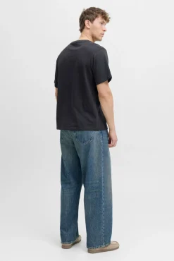 Jack & Jones T-Shirts-T-shirt básica com estampado frontal Azul