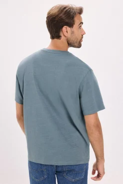 Jack & Jones T-Shirts-T-shirt básica com estampado frontal Azul