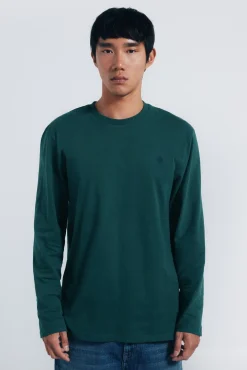 Springfield T-Shirts-T-shirt básica de manga comprida com acabamento macio verde