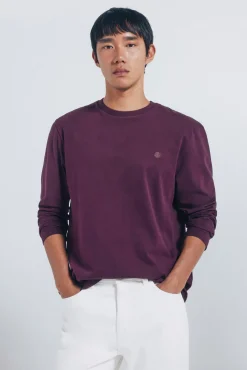 Springfield T-Shirts-T-shirt básica de manga comprida com acabamento macio estampado