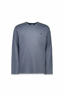 Springfield T-Shirts-T-shirt básica de manga comprida com acabamento macio azul