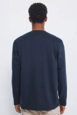 Springfield T-Shirts-T-shirt básica de manga comprida com acabamento macio azul