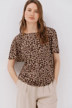 Cortefiel T-Shirts-T-shirt básica fluida Castanho