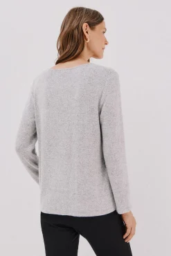 Cortefiel T-Shirts-T-shirt básica gola em bico Cinzento