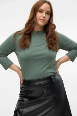 Vero Moda Curve T-Shirts-T-shirt básica tamanho grande Verde