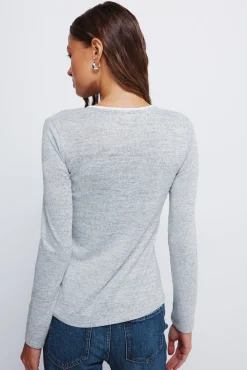 Springfield T-Shirts-T-shirt com botões e gola alta cinzento