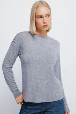 Springfield T-Shirts-T-shirt com corte malha cinzento