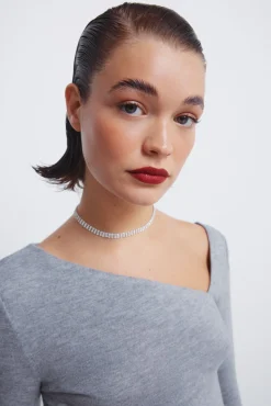 Springfield T-Shirts-T-shirt com decote assimétrico cinzento