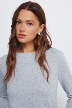 Springfield T-Shirts-T-shirt com gola cinzento