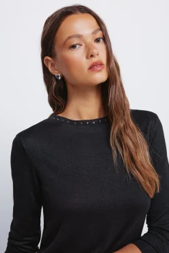 Springfield T-Shirts-T-shirt com gola preto