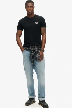 Superdry T-Shirts-T-shirt com logo da preto