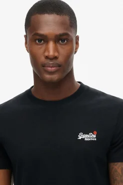 Superdry T-Shirts-T-shirt com logo da preto