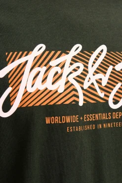 Jack & Jones PLUS T-Shirts-T-shirt com logo frontal verde