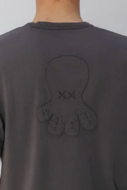 elPulpo T-Shirts-T-shirt com logo trançado Cinzento