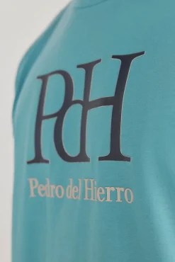 Pedro del Hierro T-Shirts-T-shirt com logotipo Turquesa