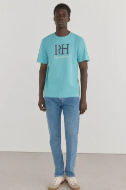 Pedro del Hierro T-Shirts-T-shirt com logotipo Turquesa