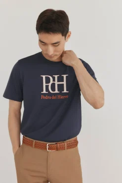 Pedro del Hierro T-Shirts-T-shirt com logotipo Azul